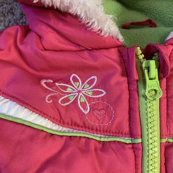 London Fog Infant Toddler Girls Jacket 24M Hooded Pink Zip Up Warm EUC - Picture 2 of 12